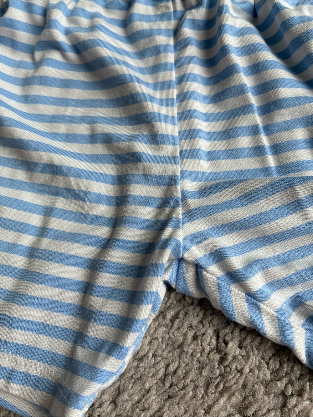 Bambi & Birdie Bamboo Baby Blue and White Striped Shorts - Picture 7 of 7